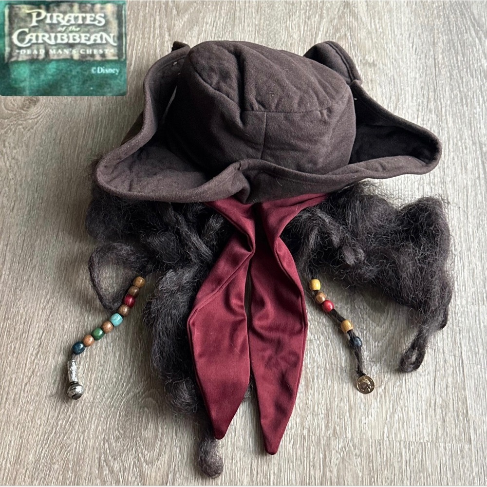 VTG 2006 Disney Pirates of the Caribbean Jack Sparrow Costume Hat Wig Dreadlocks